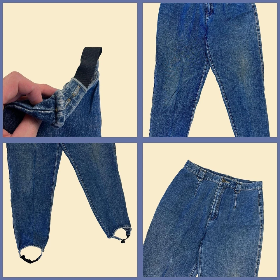 Pantalones estribos vaqueros petite vintage años 90 LizWear talla 12, jeans cónicos años 90 Foto 2 de 4