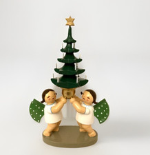 Wendt & Kühn, RARITÄT, Engelgruppe mit Baum, 651/7k, DUNKLE Haare!!, 12,5cm hoch