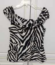 White House Black Market Large Blouse Black T...