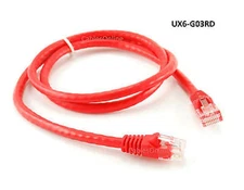 3ft CAT6 Cross-Over Gigabit Ethernet RJ45 UTP Network Patch Cable, Red