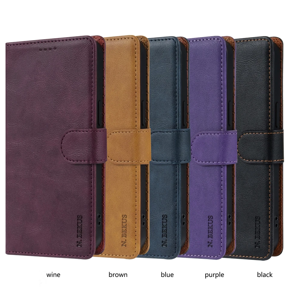 For Samsung Galaxy S24 Ultra S23 Plus S22 S21 Magnetic Leather Wallet Phone Case - Image 2 of 4