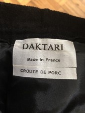 SKIRT DAKTARI 90  s suede mini black FRANCE vintage pigskin country size small