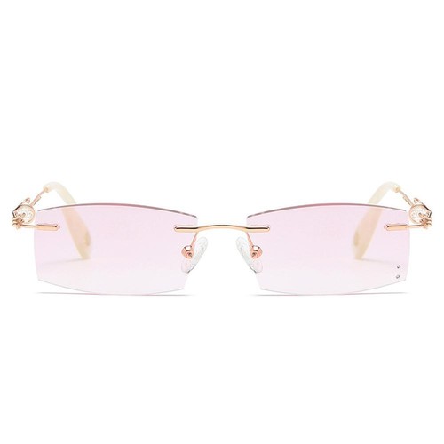 Women Rimless Reading Sun Glasses Blue Light Blocking Gradient Rectangle Readers - Picture 9 of 22
