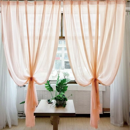 1pc Luxury Chiffon Window Curtain Tulle Drape Hanging Living Room Bedroom Decor - Picture 3 of 22