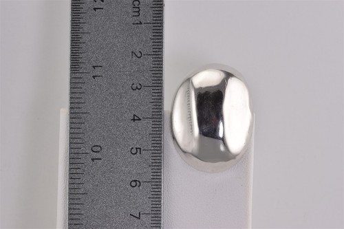 Pendientes con clip Taxco de plata esterlina 34 mm x 26 mm ovalados pulidos 925 mex - Imagen 6 de 6
