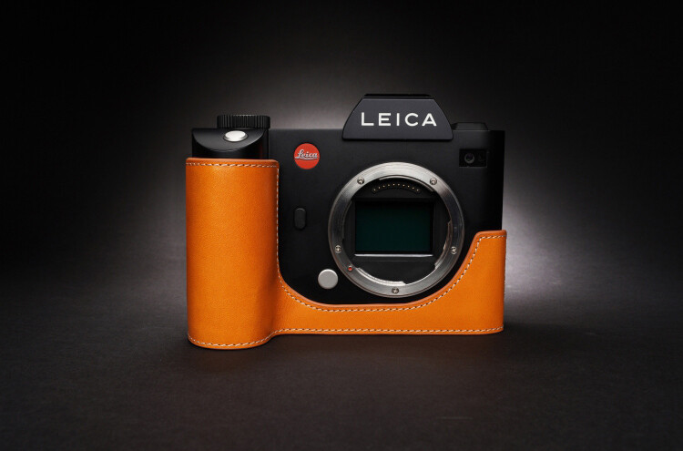 Handgefertigte Halbschale Aus Echtem Leder Für Leica SL Typ601 – Schwarz