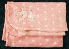 Early Days Pink Deer Fleece Blanket Primark Spots Birds