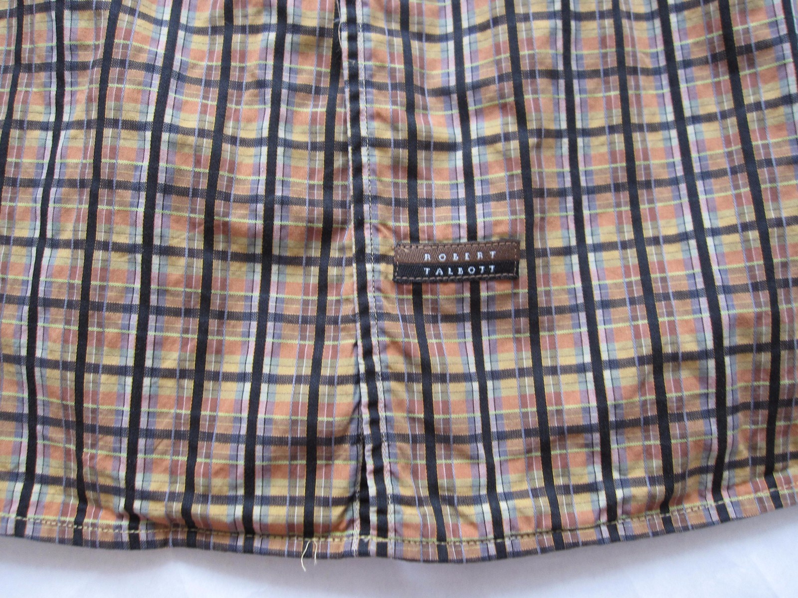 Robert Talbott Plaid Pattern Short Sleeve Button … - image 8