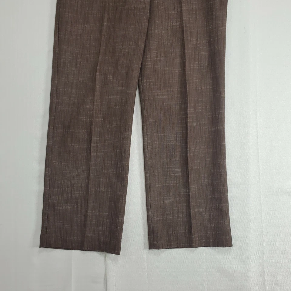 Новые направления коричневый платье брюки размер 12 плоский передний 31 внутренний шов прямые штанины кнопки - Изображение 3 из 4