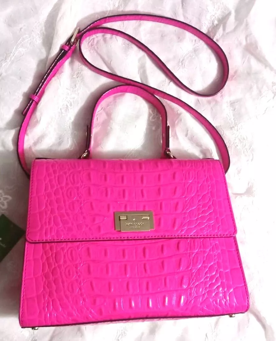 Kate Spade Womens Spencer Croco-Embossed Leather Phone Crossbody Bag OS,  Festive Pink