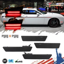 Smoked Red LED Front & Rear Side Marker Light Set Kit For 08-14 Dodge Challenger