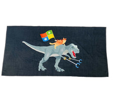 RARE Microsoft Windows Xbox Promo Ninja Cat & T-Rex Dinosaur 58x29 Beach Towel