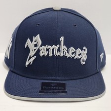 New York Yankees Snapback Old English Hat Cap Blue Gray Iconic Fanatics