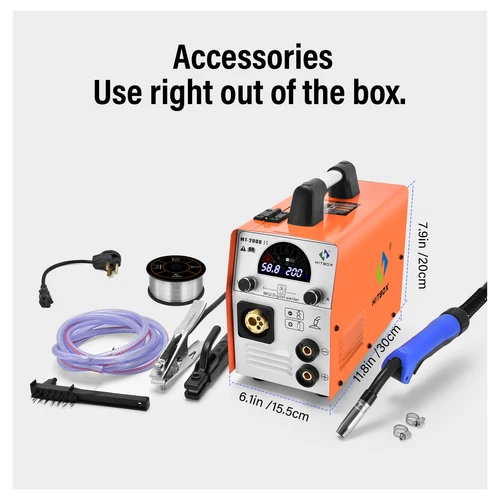 HITBOX 4 in 1 MIG Welder 200A 110V 220V Inverter Gas MMA TIG MIG Welding Machine - Picture 9 of 14