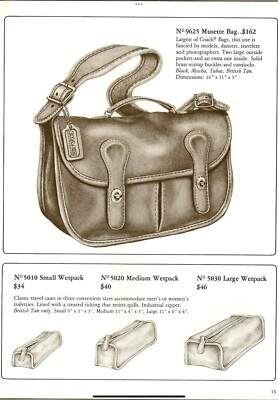COACH レザービジネスバッグ Vintage Coach Musette Messenger bag Briefcase 9625 Mocha made in