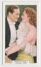 Edmund Lowe + Dorothy Page 1930s Summit Screen Lovers Tobacco Card #4