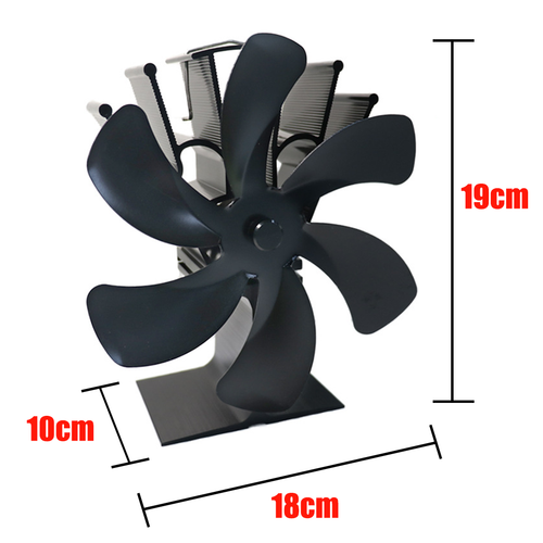 Heat Fan Self-Powered Wood Stove Top Burner Fireplace Silent Eco Heater 6 Blade - Picture 3 of 13