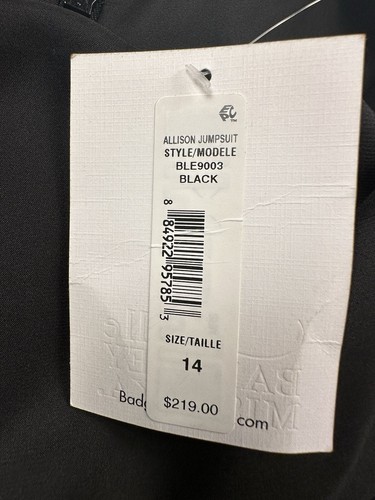 Belle Badgley Mischka Allison Side Ruffle Jumpsuit Size 14 NWT - Picture 6 of 6
