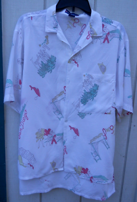 トップス VintageHawaiianShirt Made in California VINTAGE 90'S MEN'S CALIFORNIA SCENIC PRINT HAWAIIAN SHIRT SZ LARGE