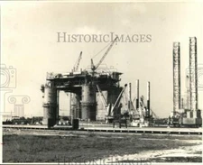 1969 Press Photo Leg well platform at Conoco facility - hpa20172