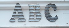 CHOOSE Corrugated Metal  A B C D E F  MORE Industrial Alphabet LETTER Sign