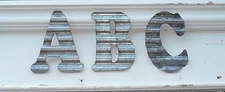 CHOOSE Corrugated Metal ~ A B C D E F + MORE Industrial Alphabet LETTER Sign 