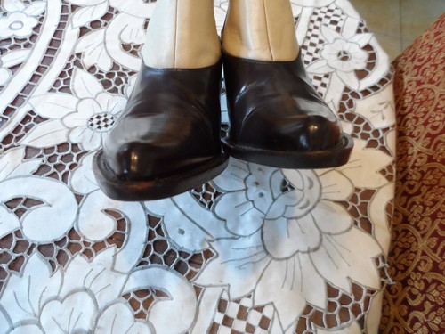 Botas al tobillo Prada Chocolate Marrón/Beige Cuero con Estilo Occidental Talla 37 - Imagen 12 de 19