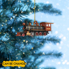 Personalized Train Ornament, Railroader Christmas Ornament, Locomotive Xmas