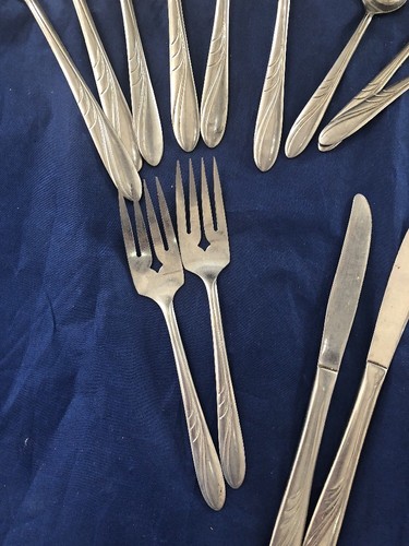Oneida Stainless Flatware "OHS-57" Swirl Pattern Mixed Lot - Bild 5 von 7