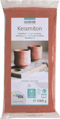 GLOREX Keramiton, terracotta 1kg modelling clay ready to use modelling clay