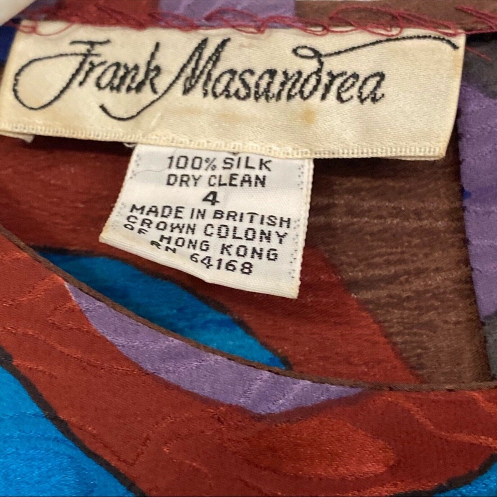 Vintage Designer Frank Massandrea 100% Silk Dress… - image 15