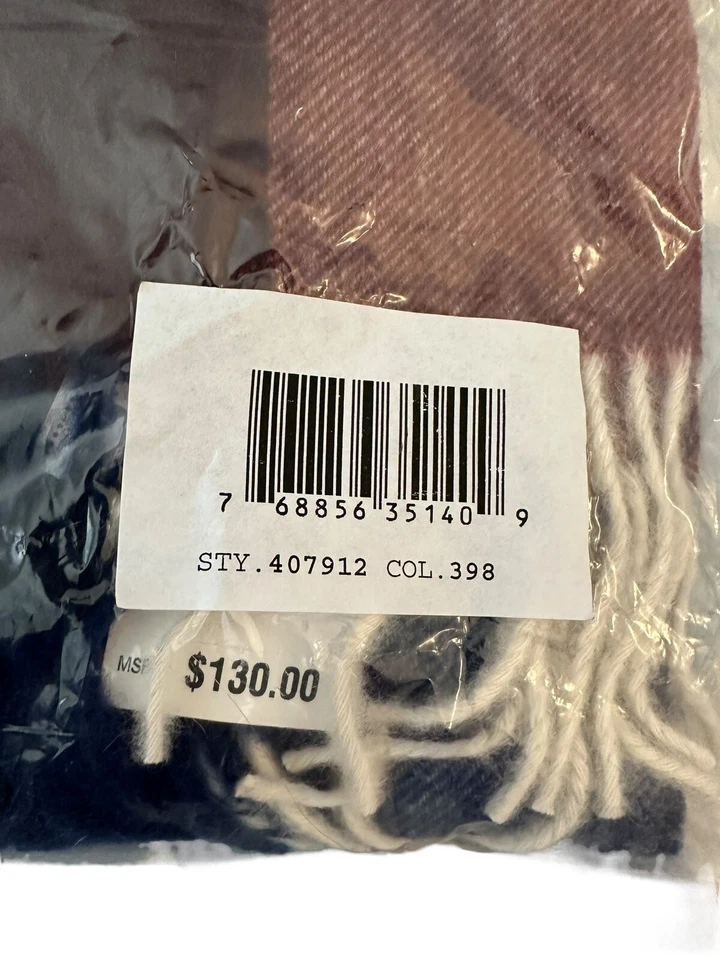 Cachecol Charter Club Buffalo xadrez cashmere Mulberry Spice MSRP $130 NOVO COM ETIQUETAS - Imagem 2 de 4