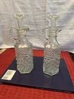 Anchor Hocking Wexford Glass Cruets Oil and Vinegar Set with Stoppers Vintage