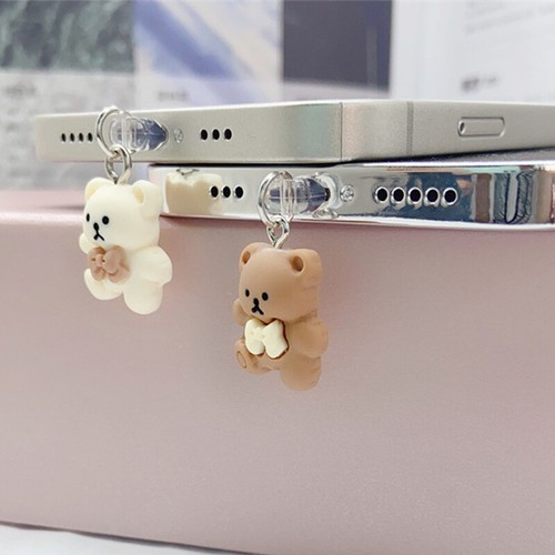 Phone Dust Plug Bear Pendant Decoration For IPhone Type-C Charging Interface - Zdjęcie 2 z 13