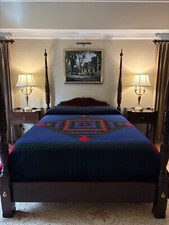 Amish Quilt Kingsize Handmade Signed Sunshine Diamond - Never Used 100" x 109"