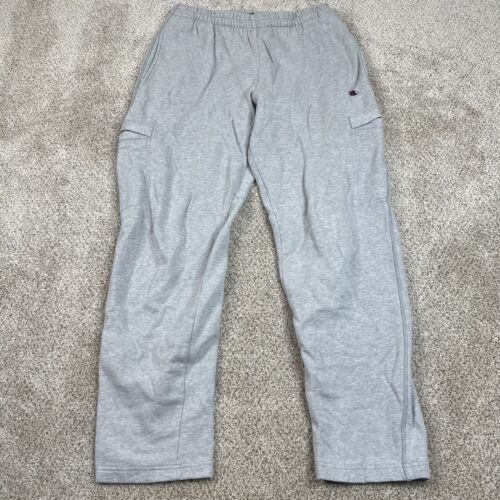 Champion Sweatpants Men's Medium Gray Elastic Waist Pockets Casual Logo