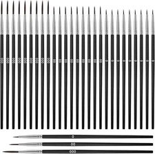30 Pcs Detail Brushes Set Fine Tip Paint Brushes for Nail Art Model Craft