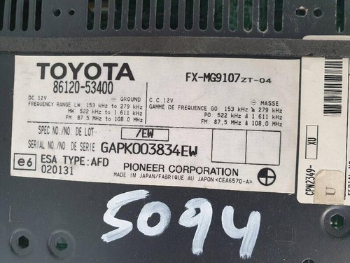 8612053400 sistema audio radio cd para LEXUS IS200 (DS2 IS2) 220D 2005 372466 - Imagen 3 de 7