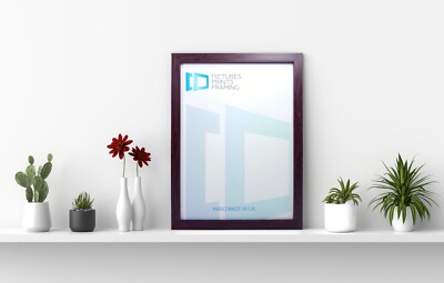 Schwarz Foto Bilderrahmen 20mm passend 30x30cm 30x35 30x40 30x45 30x50cm Passepartout Glas