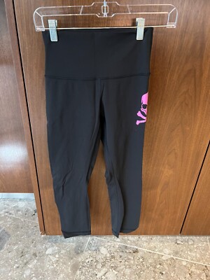 SOUL CYCLE X LULULEMON Crop High Waist Leggings Black Pants Size:4
