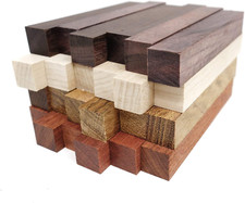 Exotic Wood Pen Blanks 24-Pack: Bloodwood,Mexican Ebony,Jatoba,Hard Maple,6 Each