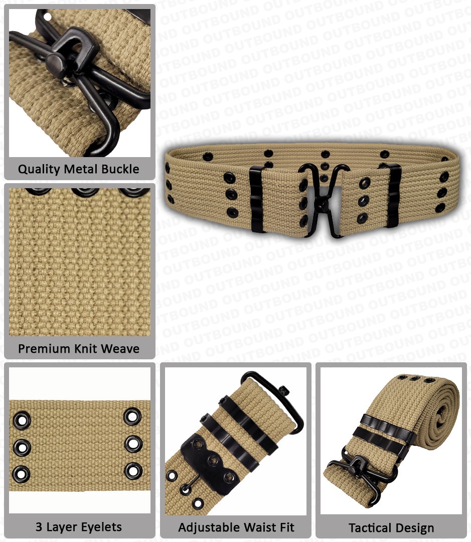 Army Belt Military Combat Tactical Pistol Pouch Webbing Holster Field Gear Beige