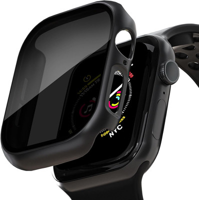 2 Pack Privacy Case for Apple Watch 46mm Screen Protector Black