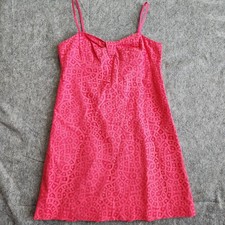 Lilly Pulitzer Karina Lace Mini Dress Women's 6 Pink Sweetheart Lined Resort