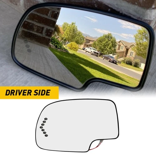 Mirror Glass Power LH Heated Turn Signal 2003-2006 For Chevy Avalanche 1500 2500