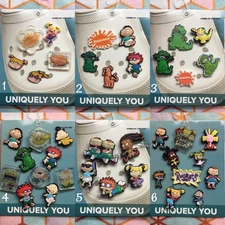 Crocs Handmade jibbitz 5pc Nickelodeon Rugrats Reptar Spike shoe charms Set