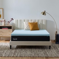 Lucid 2 Inch Memory Foam Mattress Topper Queen Size Cooling Gel Bed Topper