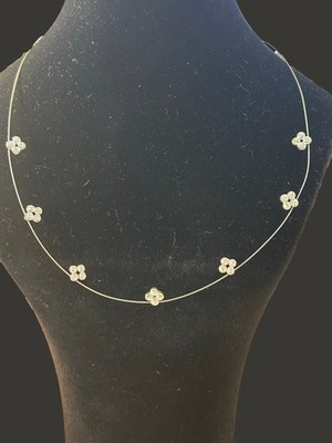 Napier crystal Flower choker Necklace