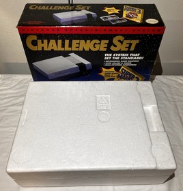 Nintendo NES Challenge Set Console With 12 Games And Cleaning Kit.