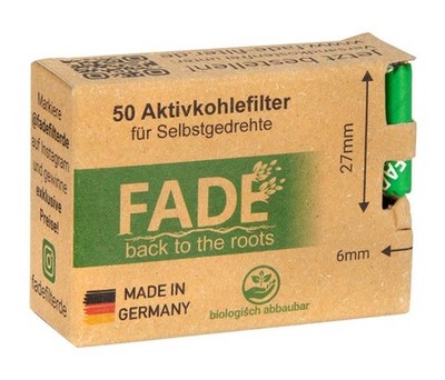 FADE Aktivkohlefilter Slim Size 6mm GREEN 50er +1 gratis Holzfilter Bio Tips